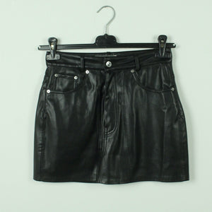 Second Hand ZARA Rock Gr. XS schwarz uni Kunstleder Minirock (*)