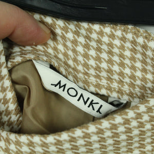 Second Hand MONKI Rock Gr. 36 weiß beige Hahnentritt Minirock (*)