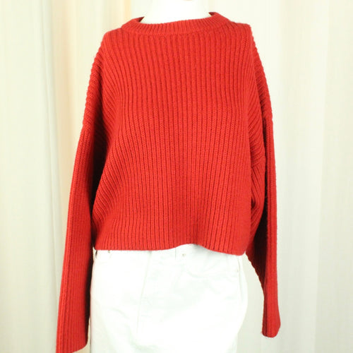 Second Hand ENVII Pullover Gr. S rot uni Strick (*)