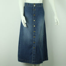 Laden Sie das Bild in den Galerie-Viewer, Second Hand INWEAR Jeansrock Gr. 36 blau uni Rock Maxirock (*)