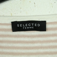 Laden Sie das Bild in den Galerie-Viewer, Second Hand SELECTED FEMME Pullover mit Leinen Gr. S rosa weiß gestreift Strick (*)