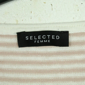 Second Hand SELECTED FEMME Pullover mit Leinen Gr. S rosa weiß gestreift Strick (*)