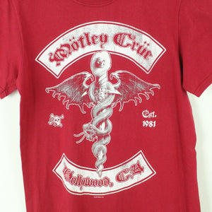 Vintage MÖTLEY CRÜE T-Shirt / Bandshirt Gr. S rot mit Print (*)