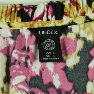 Second Hand LINDEX Wickelkleid Gr. L schwarz bunt geblümt Kleid (*)