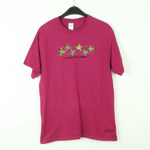 Vintage ST. MAARTEN Souvenir T-Shirt Gr. M pink mit Schildkröten Stickerei (*)