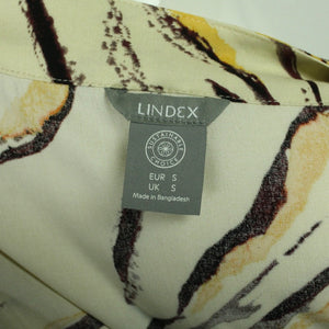 Second Hand LINDEX Wickelkleid Gr. S beige mehrfarbig gemustert Kleid (*)