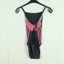 Laden Sie das Bild in den Galerie-Viewer, Vintage ADIDAS Badeanzug Gr. XL grau pink 80s 90s Beachwear