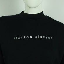 Laden Sie das Bild in den Galerie-Viewer, Second Hand MAISON HEROINE Sweatshirt Gr. S schwarz mit Print (*)