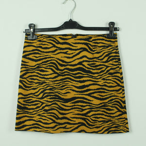 Second Hand MONKI Rock Gr. 38 orange schwarz Animal-Print Minirock (*)