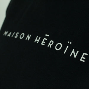 Second Hand MAISON HEROINE Sweatshirt Gr. S schwarz mit Print (*)