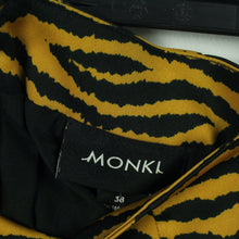 Laden Sie das Bild in den Galerie-Viewer, Second Hand MONKI Rock Gr. 38 orange schwarz Animal-Print Minirock (*)