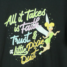 Laden Sie das Bild in den Galerie-Viewer, Vintage DISNEY T-Shirt Gr. L schwarz mit Print &quot;Pixie Dust&quot; (*)