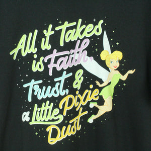 Vintage DISNEY T-Shirt Gr. L schwarz mit Print "Pixie Dust" (*)