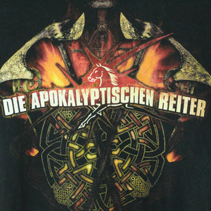 Vintage DIE APOKALYPTISCHEN REITER T-Shirt / Bandshirt Gr. S schwarz mit Print und Backprint (*)