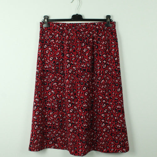 Second Hand KAFFE Rock Gr. 42 rot mehrfarbig Animal-Print Midirock (*)