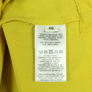Vintage Seidenbluse Gr. L gelb uni Top