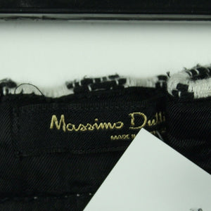 Second Hand MASSIMO DUTTI Rock Gr. 34 weiß schwarz gemustert Minirock (*)