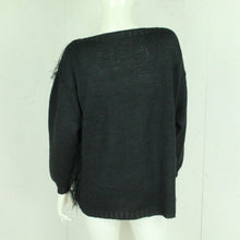 Laden Sie das Bild in den Galerie-Viewer, Vintage Pullover Female Gr. L schwarz blau Glitzer Strick