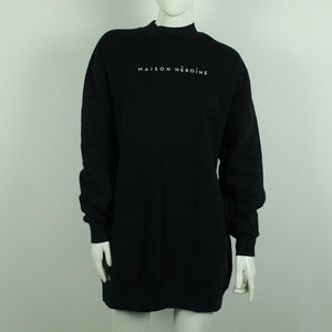 Second Hand MAISON HEROINE Sweatshirt Gr. S schwarz mit Print (*)