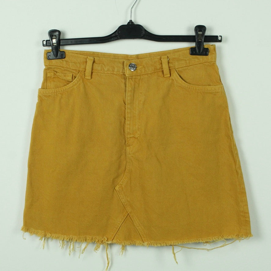 Second Hand MONKI Jeansrock Gr. 40 ocker uni Minirock Rock (*)