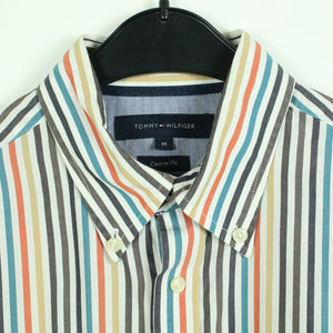 Second Hand TOMMY HILFIGER Hemd Gr. M weiß bunt gestreift langarm (*)