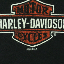 Laden Sie das Bild in den Galerie-Viewer, Vintage HARLEY-DAVIDSON T-Shirt Gr. L schwarz mit Print HDMC (*)