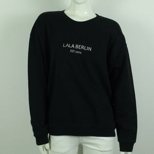 Second Hand LALA BERLIN Sweatshirt Gr. L schwarz mit Print (*)