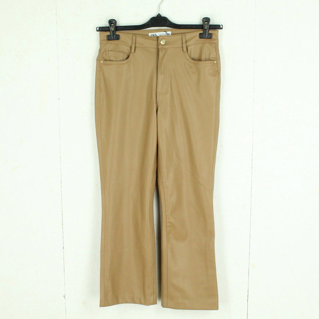 Second Hand ZARA Hose Gr. 36 braun uni Kunstleder (*)