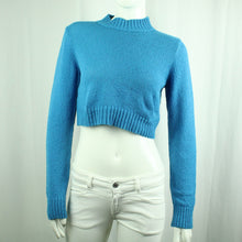 Laden Sie das Bild in den Galerie-Viewer, Second Hand NA-KD Pullover Gr. M blau uni Strick (*)