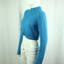 Laden Sie das Bild in den Galerie-Viewer, Second Hand NA-KD Pullover Gr. M blau uni Strick (*)