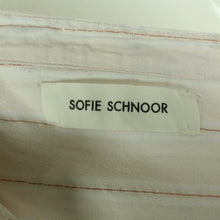 Laden Sie das Bild in den Galerie-Viewer, Second Hand SOFIE SCHNOOR Bluse Gr. XL rosa weiß gestreift Glitzer (*)