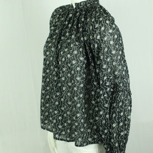 Second Hand NOA NOA Bluse Gr. S schwarz grau gemustert (*)