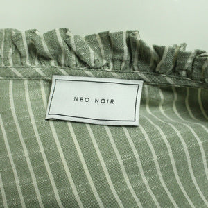 Second Hand NEO NOIR Wickelbluse Gr. L mint beige gestreift Bluse (*)