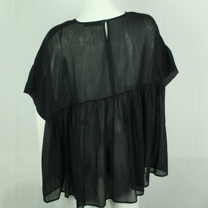 Second Hand ALL SAINTS Bluse mit Seide Gr. M schwarz uni (*)