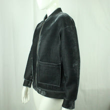 Laden Sie das Bild in den Galerie-Viewer, Second Hand ZARA Samtjacke Gr. M grau uni Samt Jacke (*)