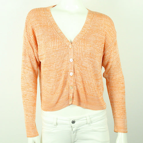 Second Hand EDITED Strickjacke Gr. S apricot orange meliert Cardigan  (*)