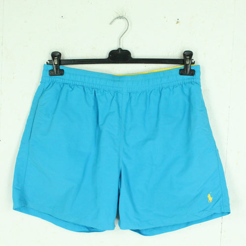 Second Hand POLO RALPH LAUREN Shorts Gr. L  blau, gelbe Applikation innen (*)