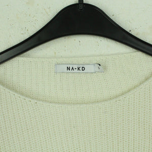 Second Hand NA-KD Pullover Gr. S weiß uni Strick (*)