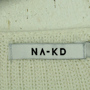 Second Hand NA-KD Pullover Gr. S weiß uni Strick (*)