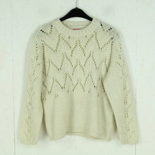 Laden Sie das Bild in den Galerie-Viewer, Second Hand INDISKA Pullover Gr. S beige uni Strick mit Lochmuster (*)