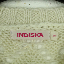 Laden Sie das Bild in den Galerie-Viewer, Second Hand INDISKA Pullover Gr. S beige uni Strick mit Lochmuster (*)