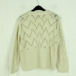 Second Hand INDISKA Pullover Gr. S beige uni Strick mit Lochmuster (*)