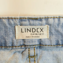 Laden Sie das Bild in den Galerie-Viewer, Second Hand LINDEX Jeansrock Gr. 38 hellblau Minirock (*)