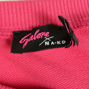 Second Hand GALORE x NA-KD Sweatshirt Gr. S pink mit Print (*)