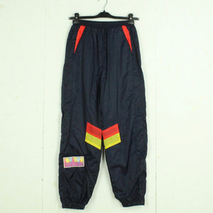 Vintage Trainingshose Gr. M blau, bunte Applikation Track Pants