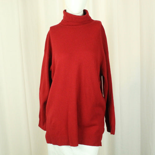 Second Hand UNITED COLORS OF BENETTON Wollpullover Gr. L rot uni Wolle Pullover Strick (*)