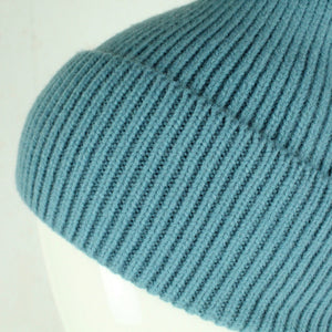 HG Beanie Strickmütze blaugrau mit Wolle & Kaschmir - Einheitsgröße NEU