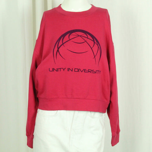 Second Hand WEEKDAY Sweatshirt Gr. XS pink mit Print (*)