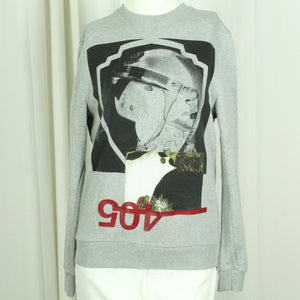 Second Hand LES BENJAMINS Sweatshirt Gr. M grau uni mit Print (*)