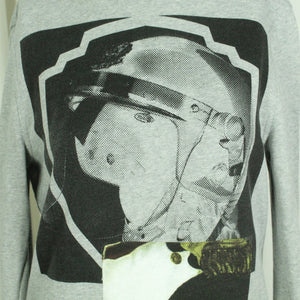 Second Hand LES BENJAMINS Sweatshirt Gr. M grau uni mit Print (*)